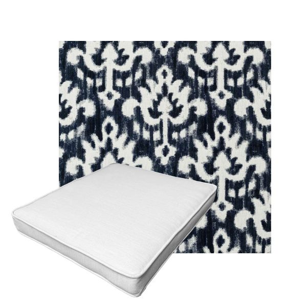 Patio Dining Chair Seat Cushion Boxed Style - - Custom outdoor patio furniture cushions from Cascadia Outdoor Cushions in Sunbrella Fabric
