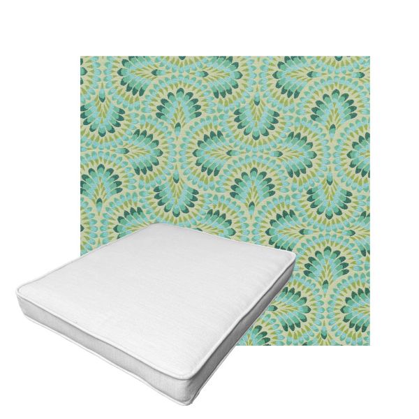 Patio Dining Chair Seat Cushion Boxed Style - - Custom outdoor patio furniture cushions from Cascadia Outdoor Cushions in Sunbrella Fabric