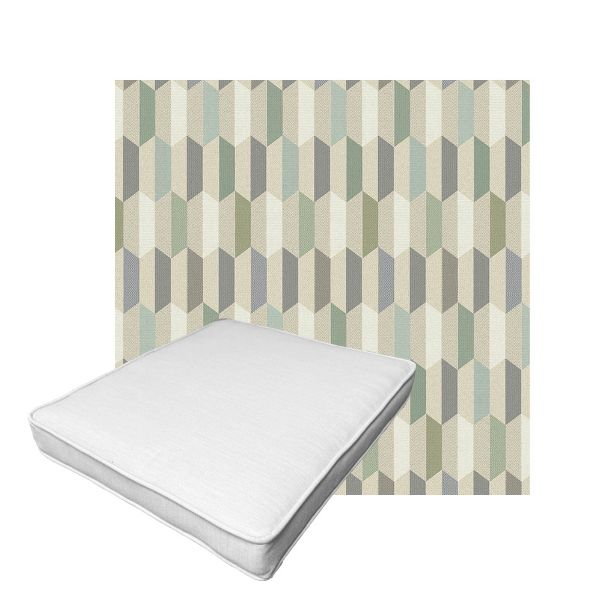Patio Dining Chair Seat Cushion Boxed Style - - Custom outdoor patio furniture cushions from Cascadia Outdoor Cushions in Sunbrella Fabric