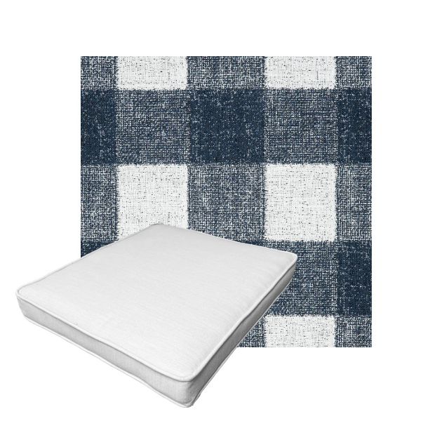 Patio Dining Chair Seat Cushion Boxed Style - - Custom outdoor patio furniture cushions from Cascadia Outdoor Cushions in Sunbrella Fabric