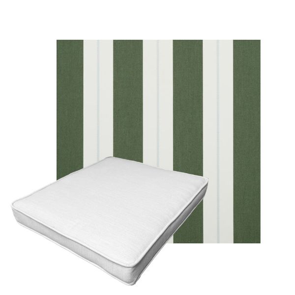 Patio Dining Chair Seat Cushion Boxed Style - - Custom outdoor patio furniture cushions from Cascadia Outdoor Cushions in Sunbrella Fabric