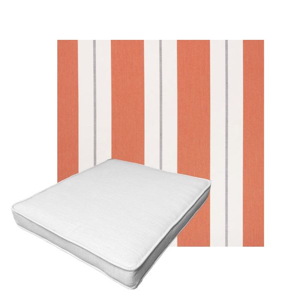 Patio Dining Chair Seat Cushion Boxed Style - - Custom outdoor patio furniture cushions from Cascadia Outdoor Cushions in Sunbrella Fabric