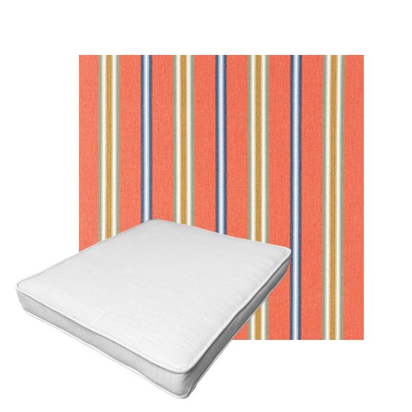 Patio Dining Chair Seat Cushion Boxed Style - - Custom outdoor patio furniture cushions from Cascadia Outdoor Cushions in Sunbrella Fabric