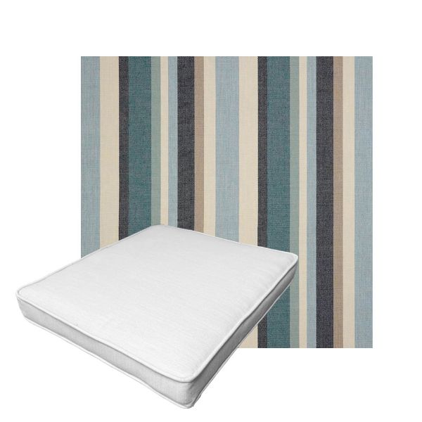 Patio Dining Chair Seat Cushion Boxed Style - - Custom outdoor patio furniture cushions from Cascadia Outdoor Cushions in Sunbrella Fabric