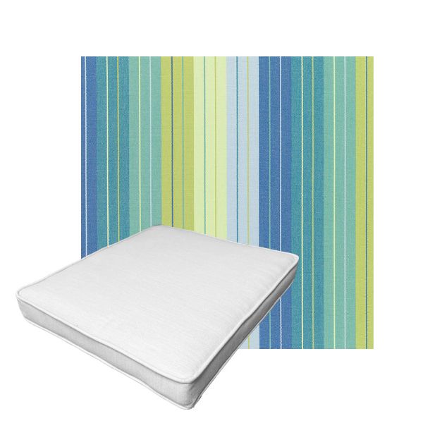 Patio Dining Chair Seat Cushion Boxed Style - - Custom outdoor patio furniture cushions from Cascadia Outdoor Cushions in Sunbrella Fabric