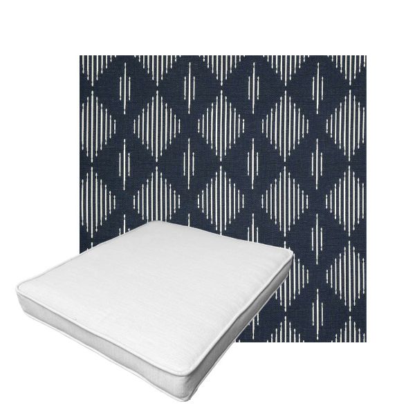 Patio Dining Chair Seat Cushion Boxed Style - - Custom outdoor patio furniture cushions from Cascadia Outdoor Cushions in Sunbrella Fabric