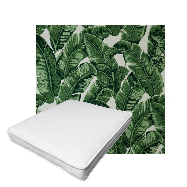 Patio Dining Chair Seat Cushion Boxed Style - - Custom outdoor patio furniture cushions from Cascadia Outdoor Cushions in Sunbrella Fabric