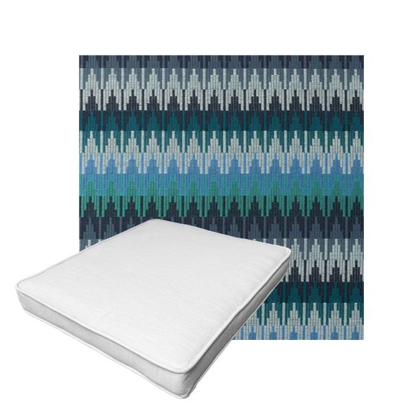 Patio Dining Chair Seat Cushion Boxed Style - - Custom outdoor patio furniture cushions from Cascadia Outdoor Cushions in Sunbrella Fabric