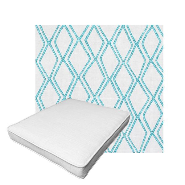 Patio Dining Chair Seat Cushion Boxed Style - - Custom outdoor patio furniture cushions from Cascadia Outdoor Cushions in Sunbrella Fabric
