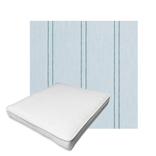 Patio Dining Chair Seat Cushion Boxed Style - - Custom outdoor patio furniture cushions from Cascadia Outdoor Cushions in Sunbrella Fabric