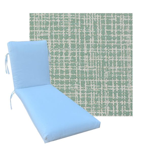 Classic Universal Chaise Lounge Cushions | Outdura Cortez Breeze Fabric | 3 Sizes