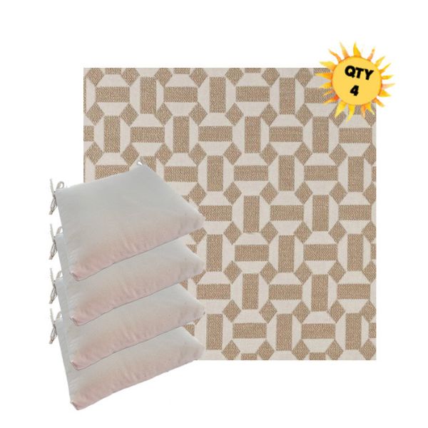 Sunbrella Assemble Mist Outdoor Dining Chair Cushions in Sunbrella Luxury Outdoor Fabrics - Order in Sets of 4