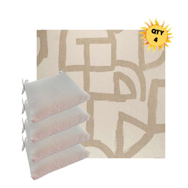 Sunbrella Brushstroke Stucco Outdoor Dining Chair Cushions in Sunbrella Luxury Outdoor Fabrics - Order in Sets of 4