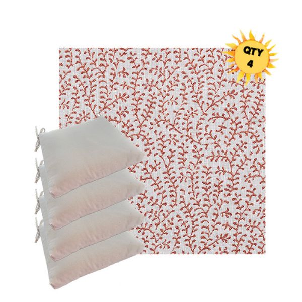 Sunbrella Eberly Clay Outdoor Dining Chair Cushions in Sunbrella Luxury Outdoor Fabrics - Order in Sets of 4