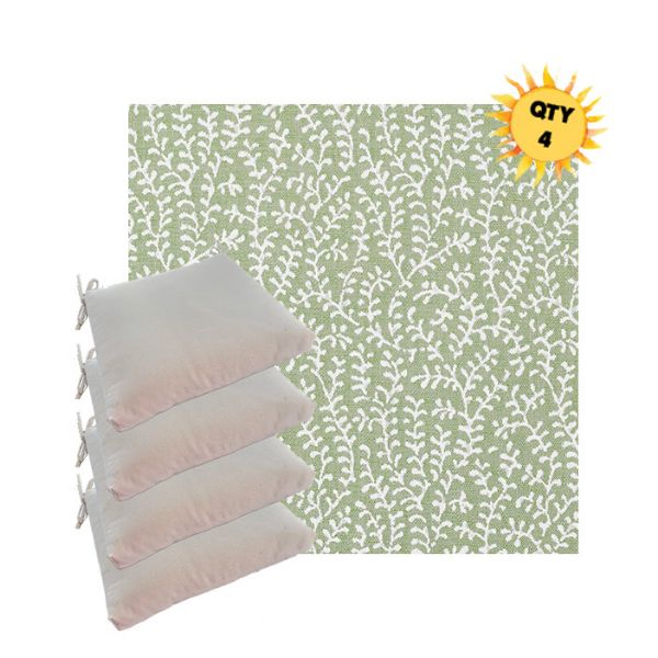 Sunbrella Eberly Spring Outdoor Dining Chair Cushions in Sunbrella Luxury Outdoor Fabrics - Order in Sets of 4