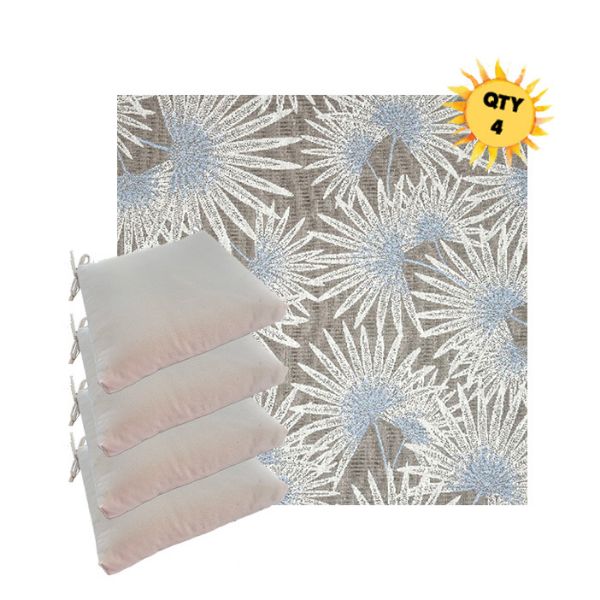 Sunbrella Etta Vapor Outdoor Dining Chair Cushions in Sunbrella Luxury Outdoor Fabrics - Order in Sets of 4