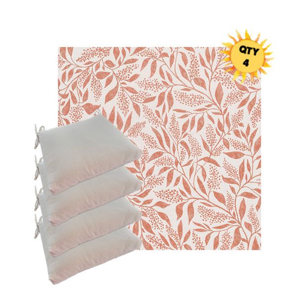 Sunbrella Exquisite Guava Outdoor Dining Chair Cushions in Sunbrella Luxury Outdoor Fabrics - Order in Sets of 4