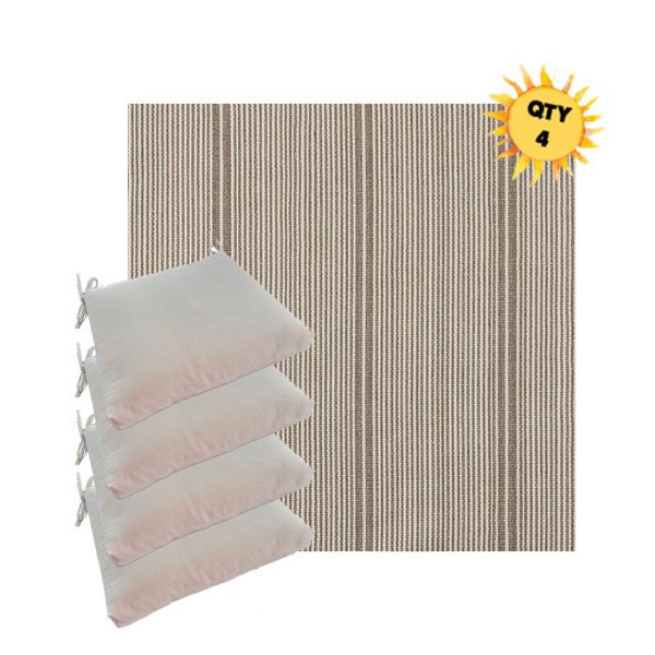 Sunbrella Influence Cocoon Outdoor Dining Chair Cushions in Sunbrella Luxury Outdoor Fabrics - Order in Sets of 4