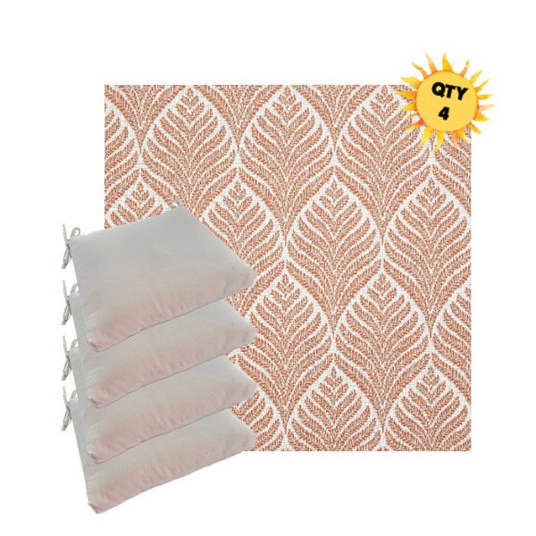 Sunbrella Linnaeus Clay Outdoor Dining Chair Cushions in Sunbrella Luxury Outdoor Fabrics - Order in Sets of 4