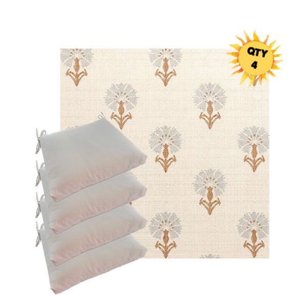 Sunbrella Mira Chai Outdoor Dining Chair Cushions in Sunbrella Luxury Outdoor Fabrics - Order in Sets of 4