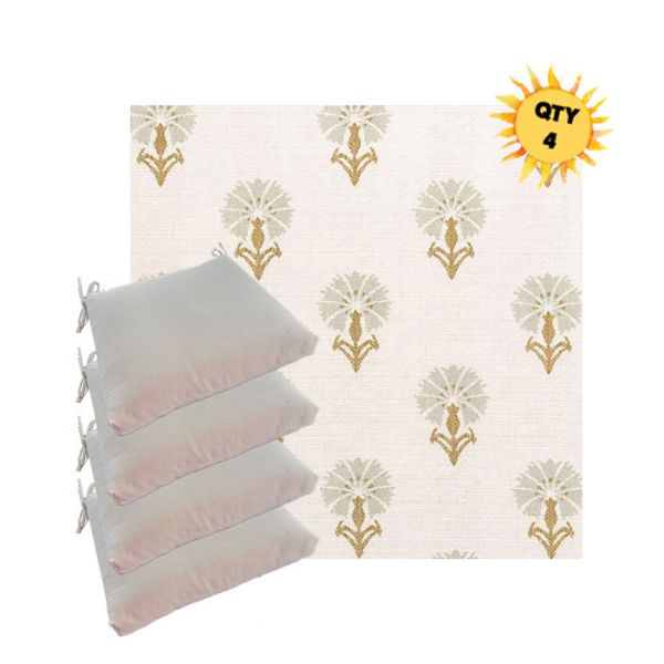 Sunbrella Mira Seasalt Outdoor Dining Chair Cushions in Sunbrella Luxury Outdoor Fabrics - Order in Sets of 4