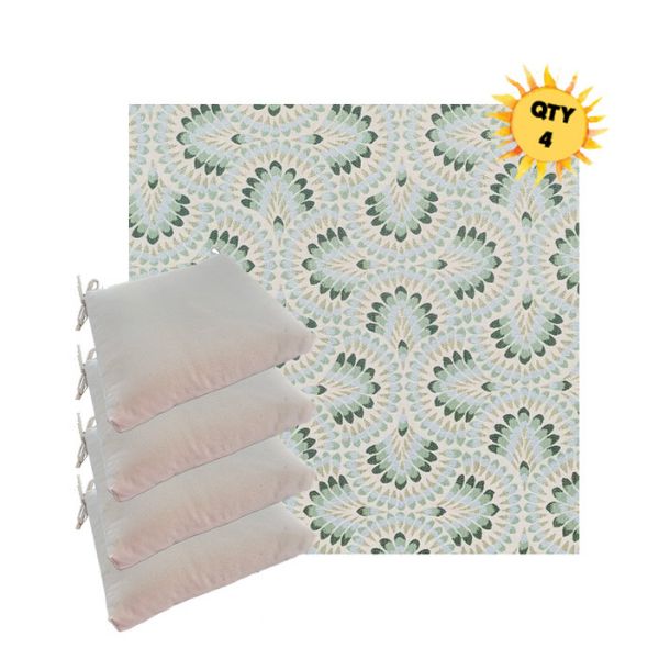 Sunbrella Plume Spring Outdoor Dining Chair Cushions in Sunbrella Luxury Outdoor Fabrics - Order in Sets of 4