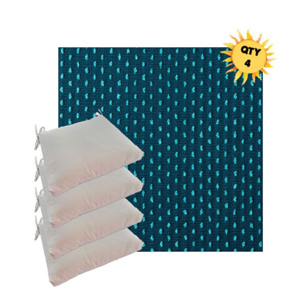 Sunbrella Royale Lagoon Outdoor Dining Chair Cushions in Sunbrella Luxury Outdoor Fabrics - Order in Sets of 4