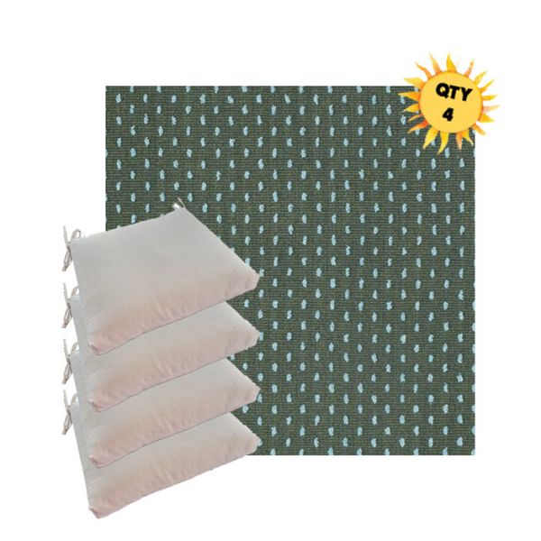 Sunbrella Royale Moss Outdoor Dining Chair Cushions in Sunbrella Luxury Outdoor Fabrics - Order in Sets of 4