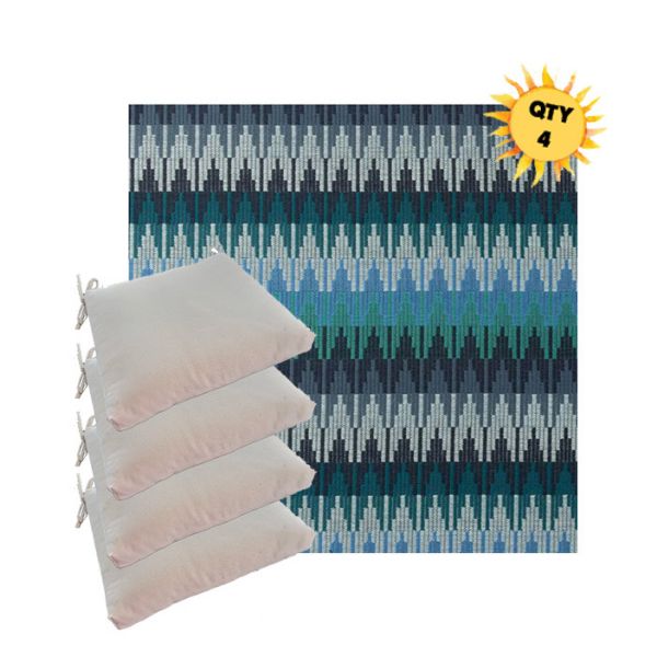 Sunbrella Valley Lagoon Outdoor Dining Chair Cushions in Sunbrella Luxury Outdoor Fabrics - Order in Sets of 4