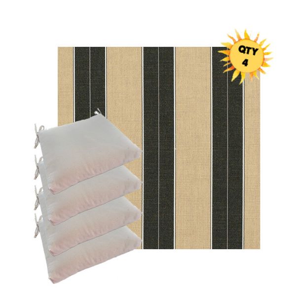 Outdoor Dining Chair Cushions in Sunbrella Outdoor Fabrics - Order in Sets of 4