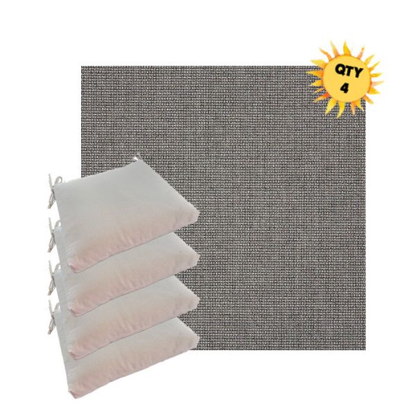 Picture of Bliss Smoke Patio Dining Chair Seat Cushion Bundle