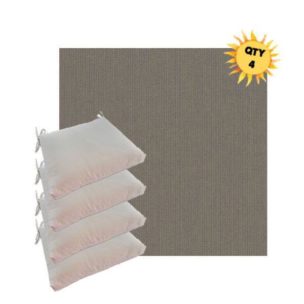 Picture of Spectrum Graphite Patio Dining Chair Seat Cushion Bundle