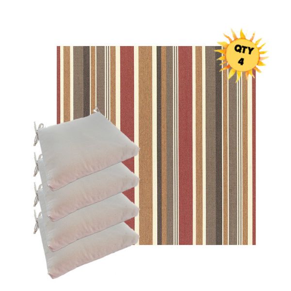 Outdoor Dining Chair Cushions in Sunbrella Outdoor Fabrics - Order in Sets of 4