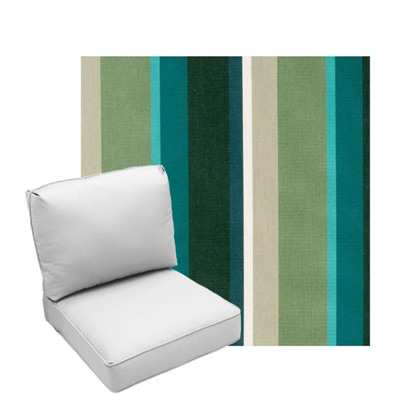 Deep Seating Patio Chair Cushions | Center Seam Style | Sunbrella