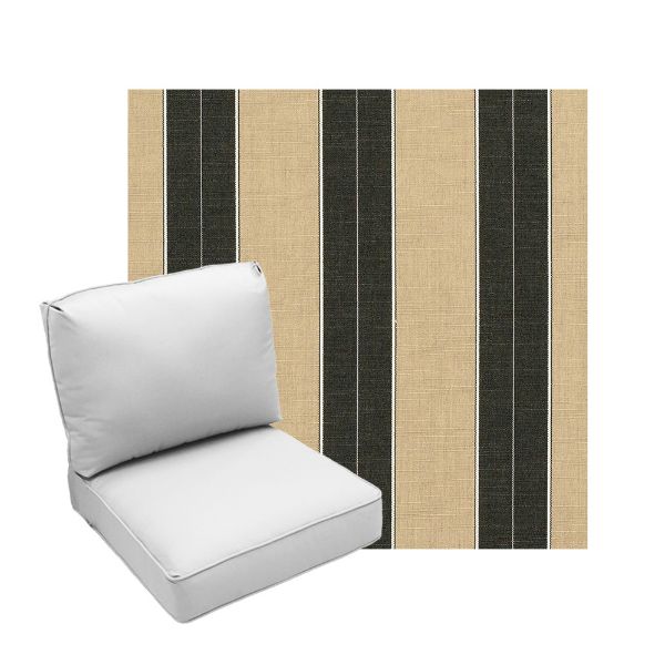 Deep Seating Patio Chair Cushions | Center Seam Style | Sunbrella
