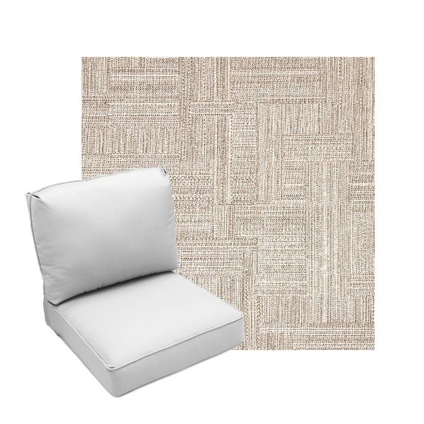 Deep Seating Patio Chair Cushions | Center Seam Style | Sunbrella