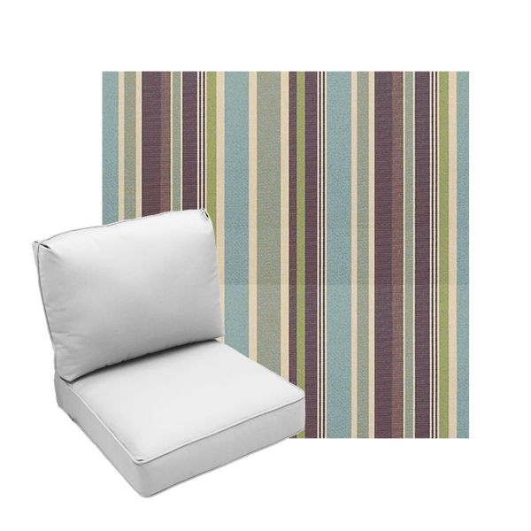 Deep Seating Patio Chair Cushions | Center Seam Style | Sunbrella