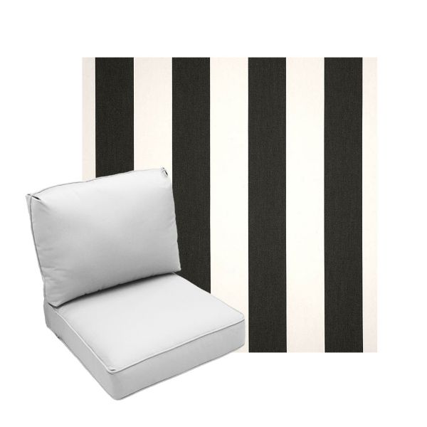 Deep Seating Patio Chair Cushions | Center Seam Style | Sunbrella