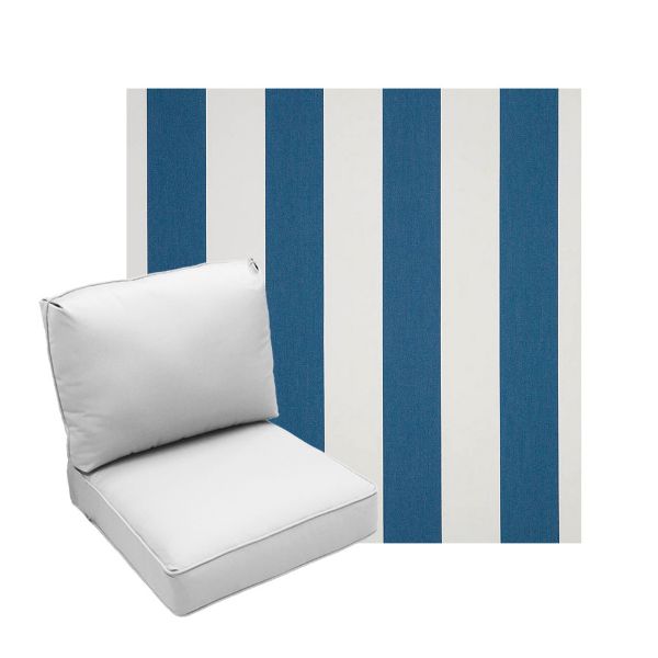 Deep Seating Patio Chair Cushions | Center Seam Style | Sunbrella