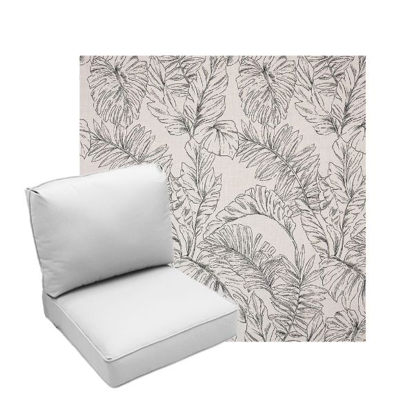 Deep Seating Patio Chair Cushions | Center Seam Style | Sunbrella