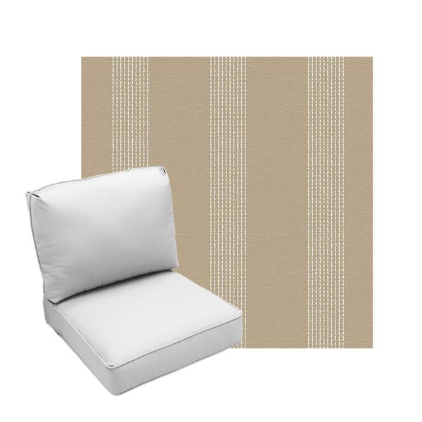 Deep Seating Patio Chair Cushions | Center Seam Style | Sunbrella