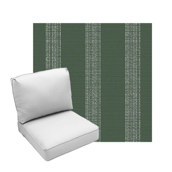 Deep Seating Patio Chair Cushions | Center Seam Style | Sunbrella