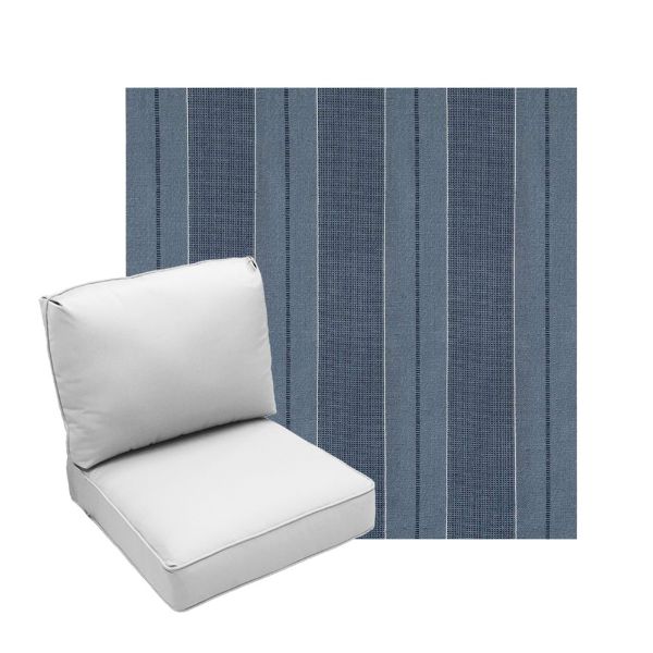 Deep Seating Patio Chair Cushions | Center Seam Style | Sunbrella