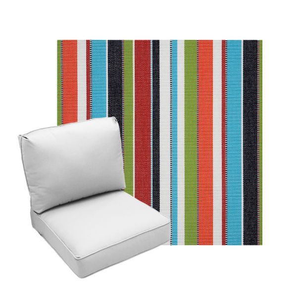 Deep Seating Patio Chair Cushions | Center Seam Style | Sunbrella