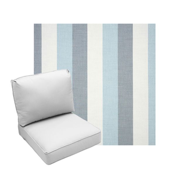 Deep Seating Patio Chair Cushions | Center Seam Style | Sunbrella