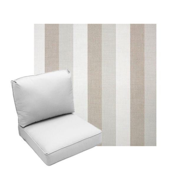 Deep Seating Patio Chair Cushions | Center Seam Style | Sunbrella