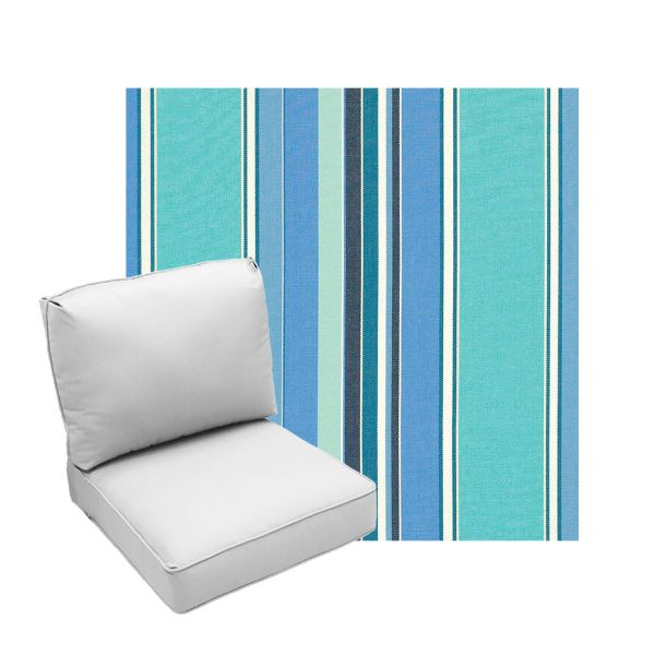 Deep Seating Patio Chair Cushions | Center Seam Style | Sunbrella
