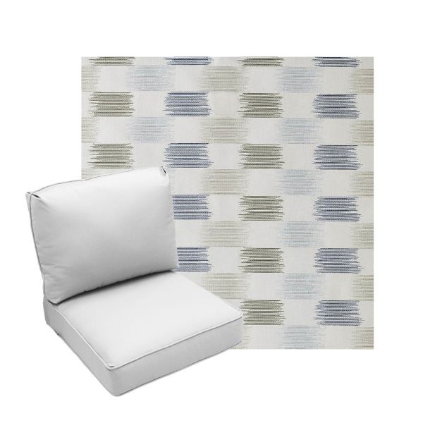 Deep Seating Patio Chair Cushions | Center Seam Style | Sunbrella