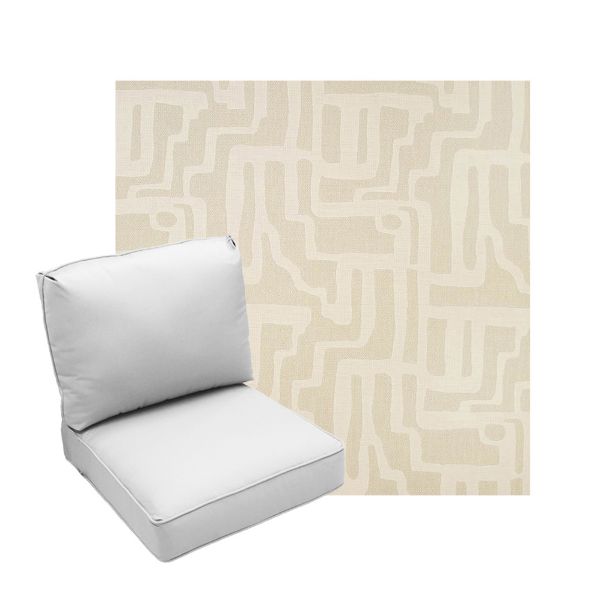 Deep Seating Patio Chair Cushions | Center Seam Style | Sunbrella