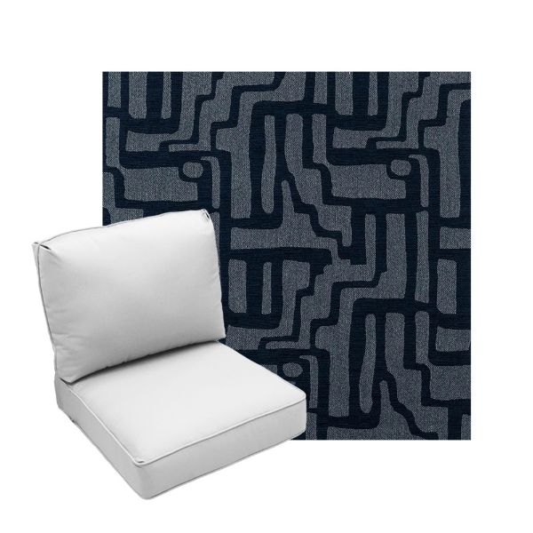 Deep Seating Patio Chair Cushions | Center Seam Style | Sunbrella